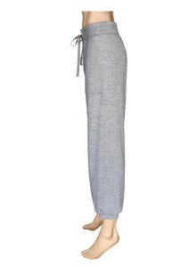 Grey Melange Track Pants Side