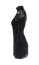 Load image into Gallery viewer, Black lace polo neck
