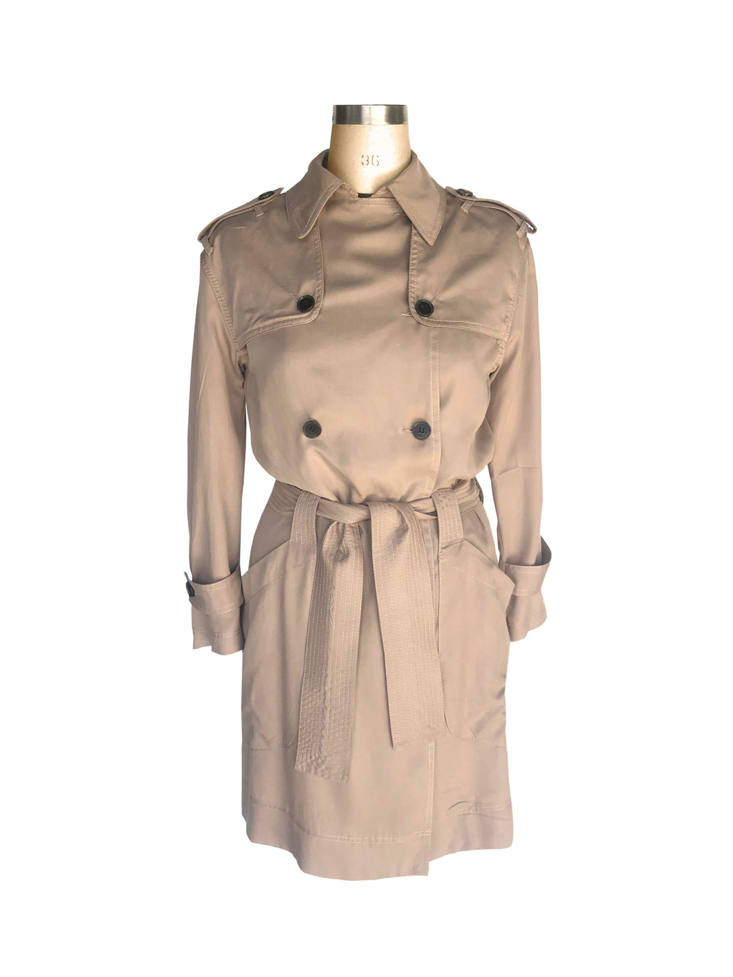 Stone Trench Coat Front