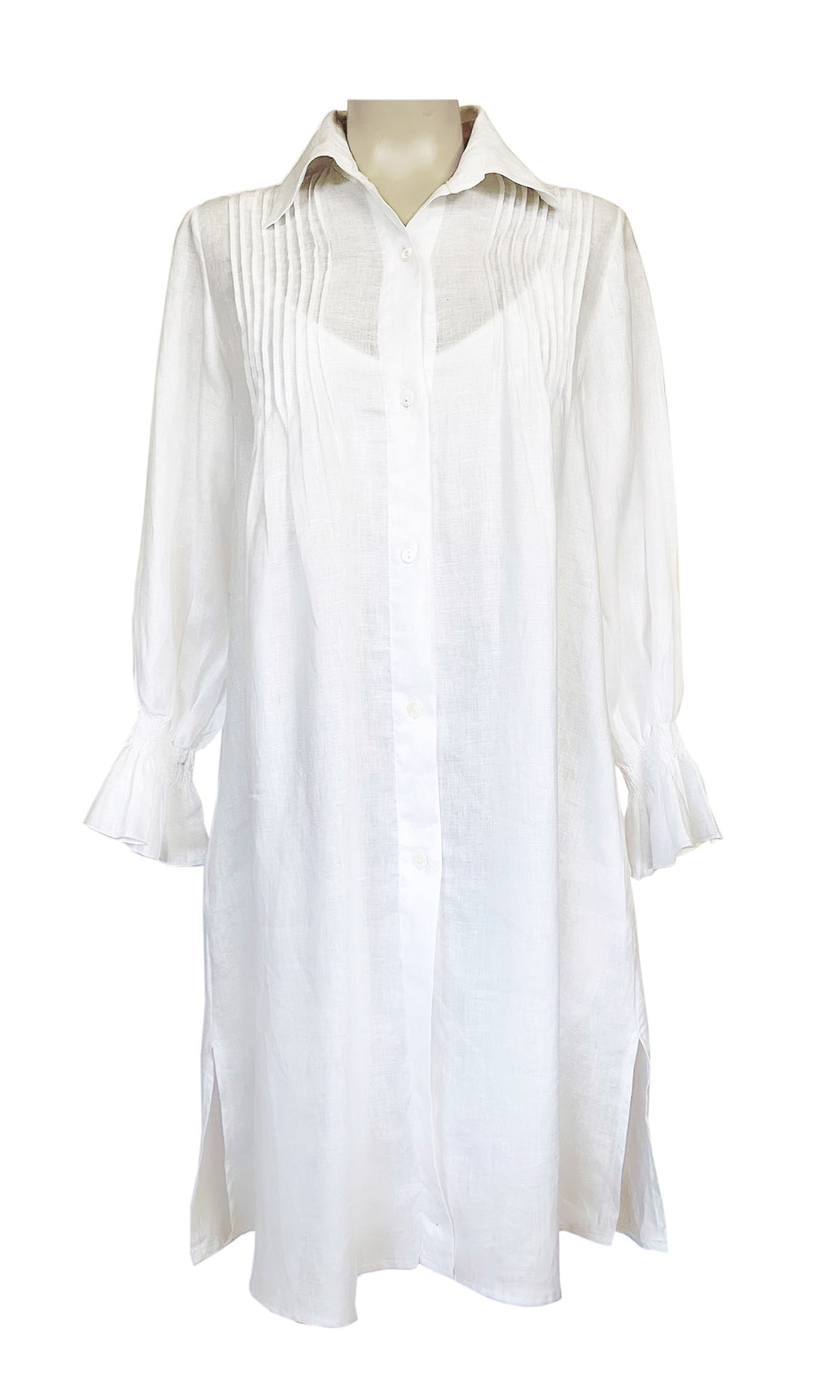Cleo Linen Shirt Dress (No tassels)