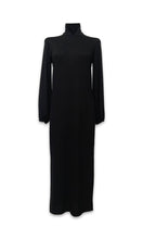 Load image into Gallery viewer, Morticia Polo Neck Long Knit Dress - Black
