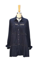 Load image into Gallery viewer, Portofino Shirt Dress - Fine Viscose Crepe- Black
