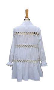 Portofino Shirt Dress - Fine 100% Cotton Voile - White