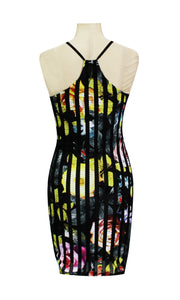 Extreme Racer Dress with Lace Insert Lime