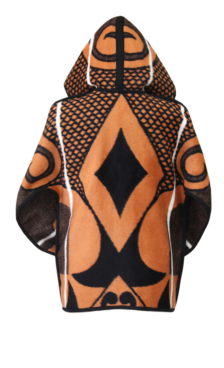 Basotho Blanket Coat - Short Orange