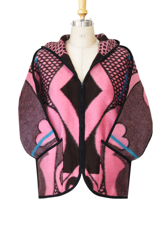 Basotho Blanket Coat - Short Pink
