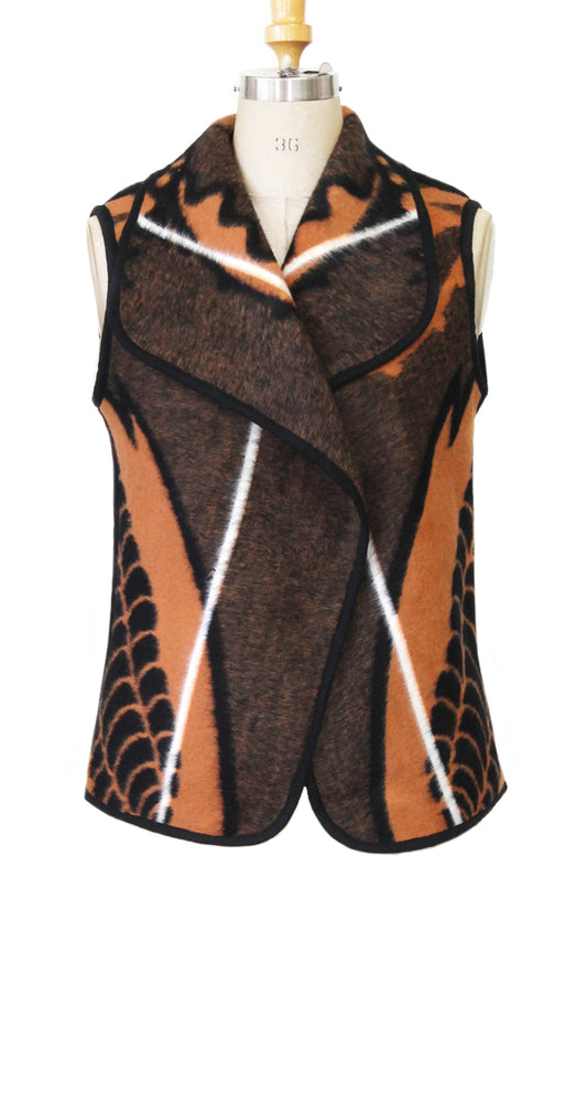 Basotho Blanket Coat - Waistcoat Orange