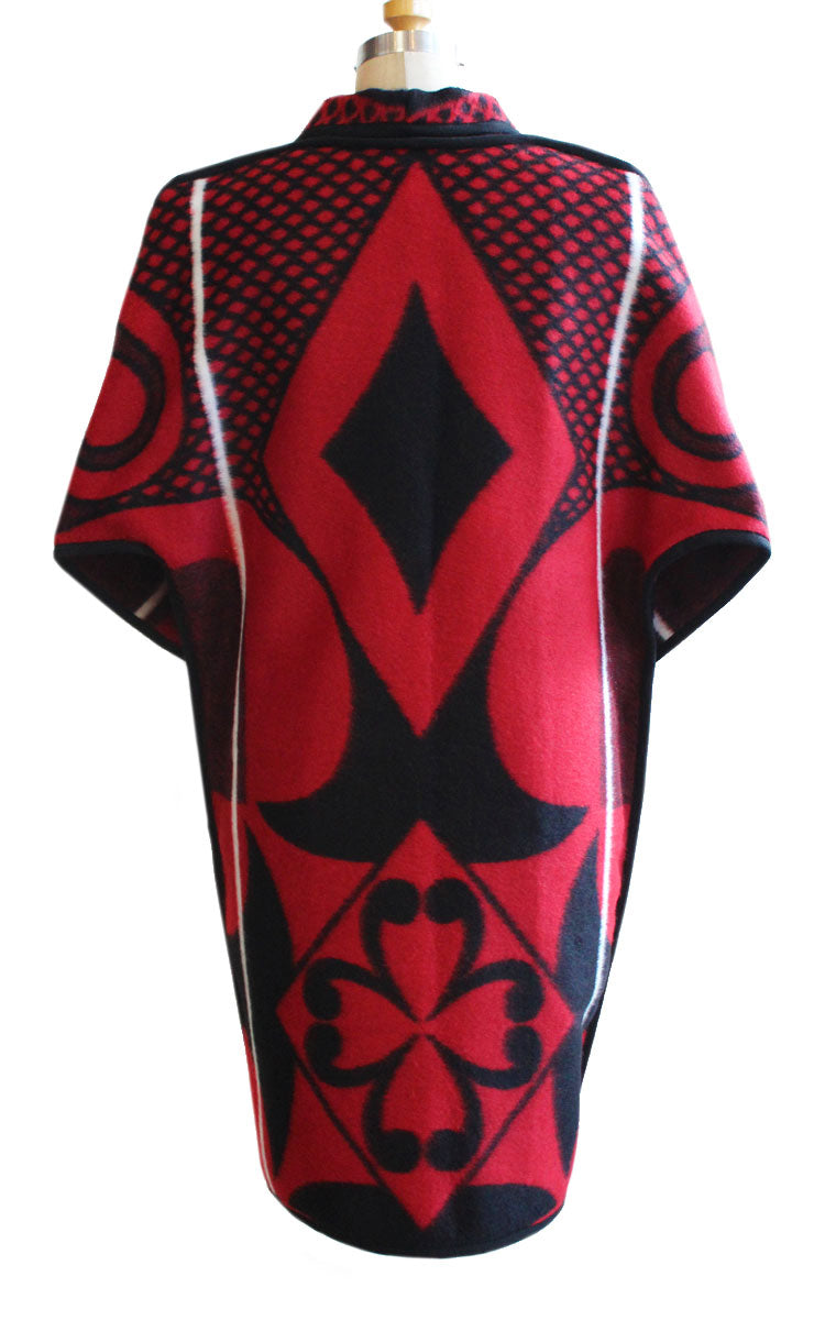Basotho Blanket Coat - Long Red