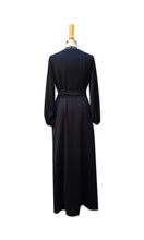 Load image into Gallery viewer, Satin Wrap Dress with Lace Detail
