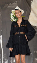 Load image into Gallery viewer, Portofino Shirt Dress - Fine Viscose Crepe- Black
