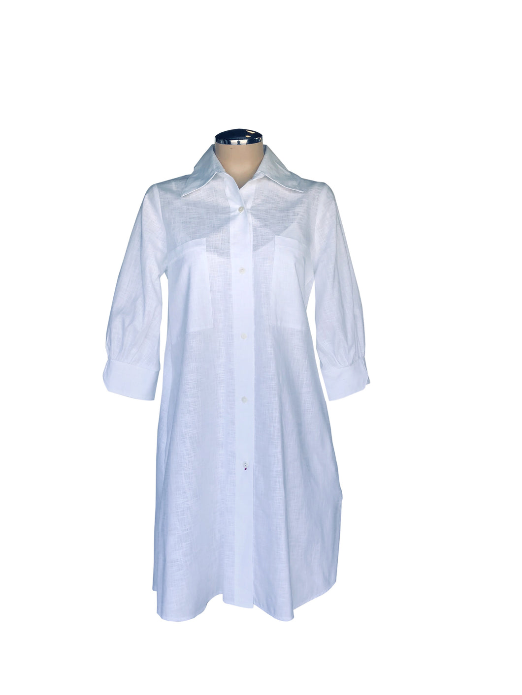 Cotton Shirt Dress – White