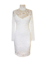 Load image into Gallery viewer, Ivory Lace Polo neck Dress
